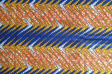 Preview: ORANGE STRIPES Waxprint Stoff